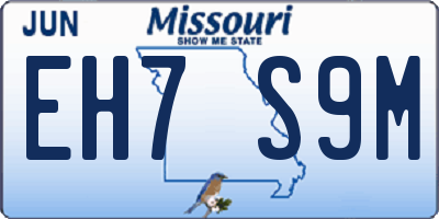 MO license plate EH7S9M