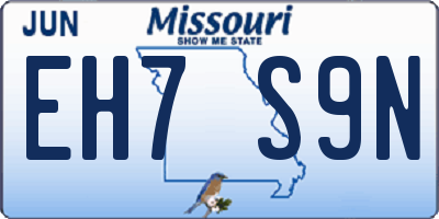 MO license plate EH7S9N