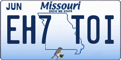 MO license plate EH7T0I