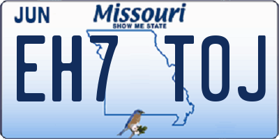 MO license plate EH7T0J