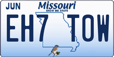 MO license plate EH7T0W