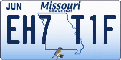 MO license plate EH7T1F