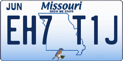 MO license plate EH7T1J