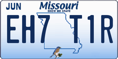 MO license plate EH7T1R