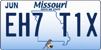 MO license plate EH7T1X