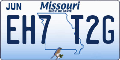 MO license plate EH7T2G