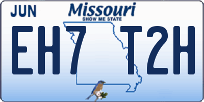 MO license plate EH7T2H