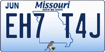 MO license plate EH7T4J