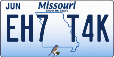 MO license plate EH7T4K