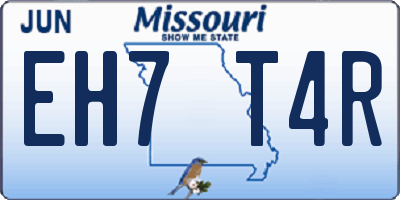 MO license plate EH7T4R