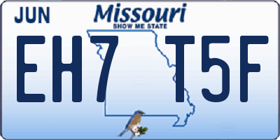 MO license plate EH7T5F