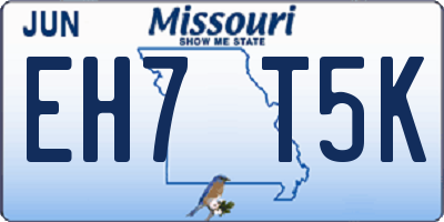 MO license plate EH7T5K
