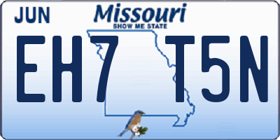 MO license plate EH7T5N