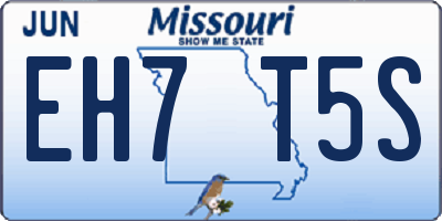MO license plate EH7T5S