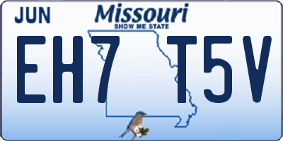 MO license plate EH7T5V
