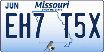 MO license plate EH7T5X
