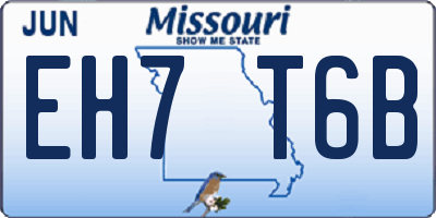 MO license plate EH7T6B