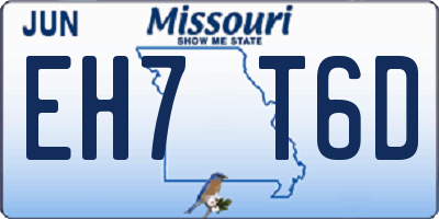 MO license plate EH7T6D