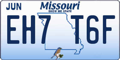 MO license plate EH7T6F