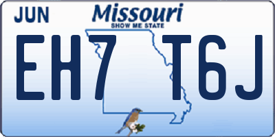 MO license plate EH7T6J