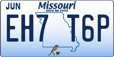 MO license plate EH7T6P