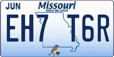 MO license plate EH7T6R