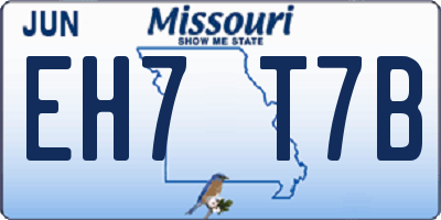 MO license plate EH7T7B