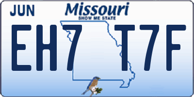 MO license plate EH7T7F