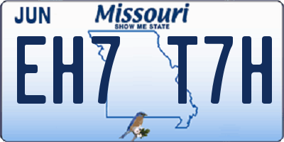 MO license plate EH7T7H
