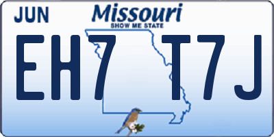 MO license plate EH7T7J