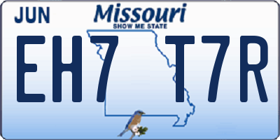 MO license plate EH7T7R