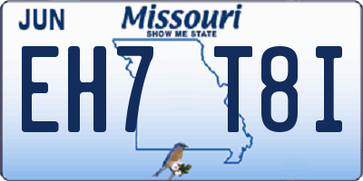MO license plate EH7T8I