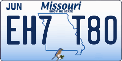MO license plate EH7T8O