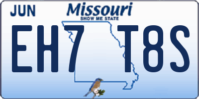 MO license plate EH7T8S