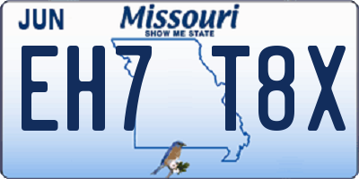 MO license plate EH7T8X