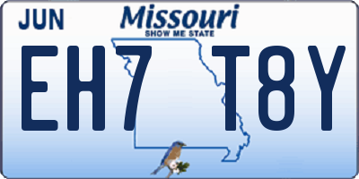 MO license plate EH7T8Y