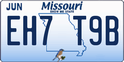MO license plate EH7T9B