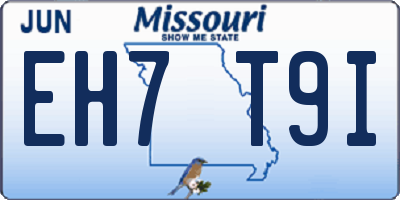 MO license plate EH7T9I