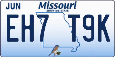 MO license plate EH7T9K