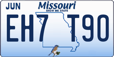 MO license plate EH7T9O