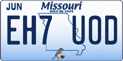 MO license plate EH7U0D