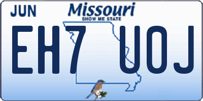 MO license plate EH7U0J