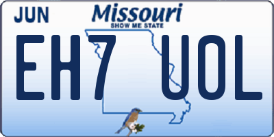 MO license plate EH7U0L