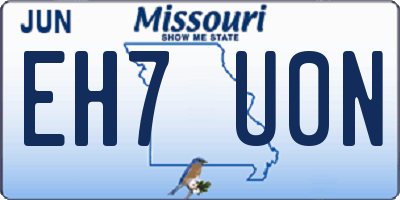MO license plate EH7U0N