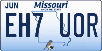 MO license plate EH7U0R
