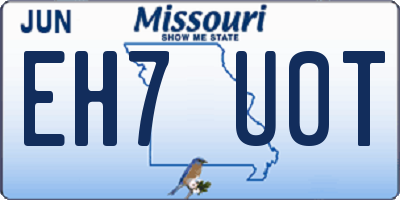 MO license plate EH7U0T