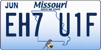 MO license plate EH7U1F