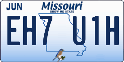 MO license plate EH7U1H