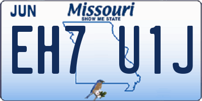 MO license plate EH7U1J