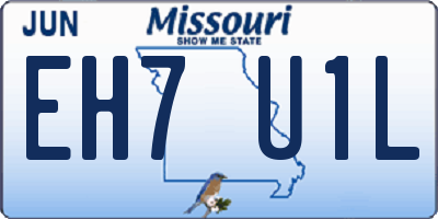 MO license plate EH7U1L